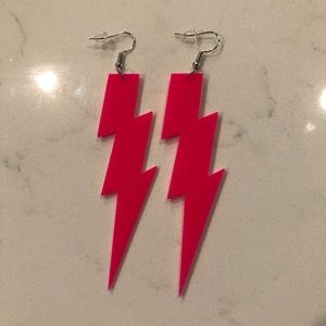 Hot Pink Lightning Earrings